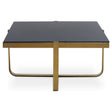 Golden Frame Black Glass Coffee