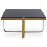 Golden Frame Black Glass Coffee