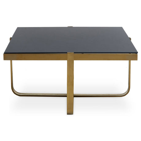 Golden Frame Black Glass Coffee