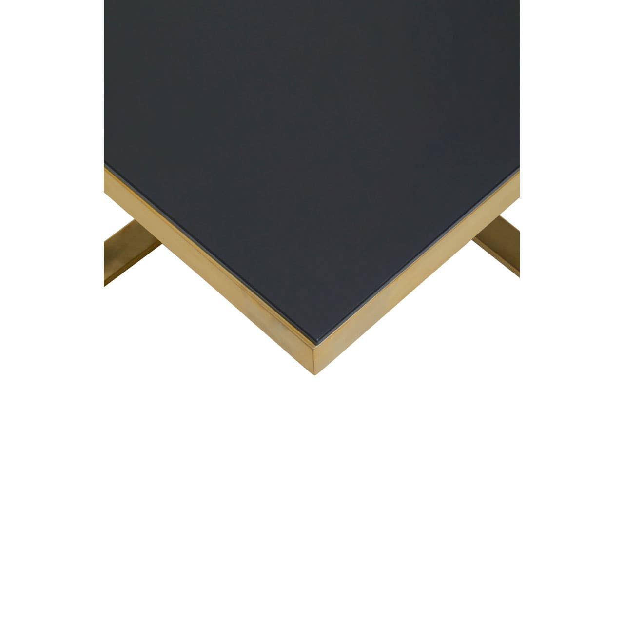 Golden Frame Black Glass Coffee
