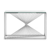 **Elegant Silver Console Table**