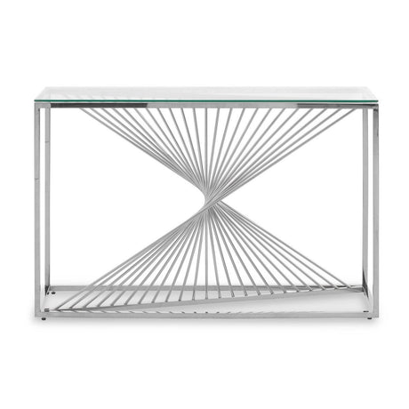 **Elegant Silver Console Table**