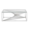 Silver Elegance Glass Coffee Table