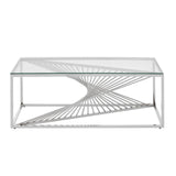 Silver Elegance Glass Coffee Table