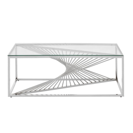 Silver Elegance Glass Coffee Table