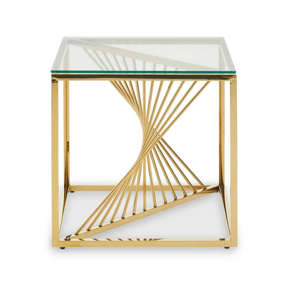 Golden Glass End Table
