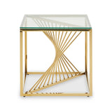 Golden Glass End Table