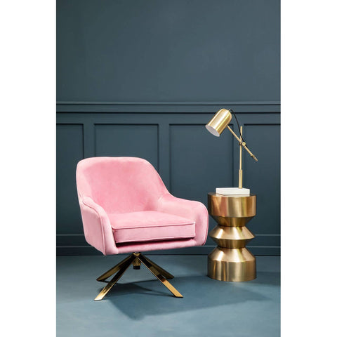 Plush Pink Velvet Accent Chair