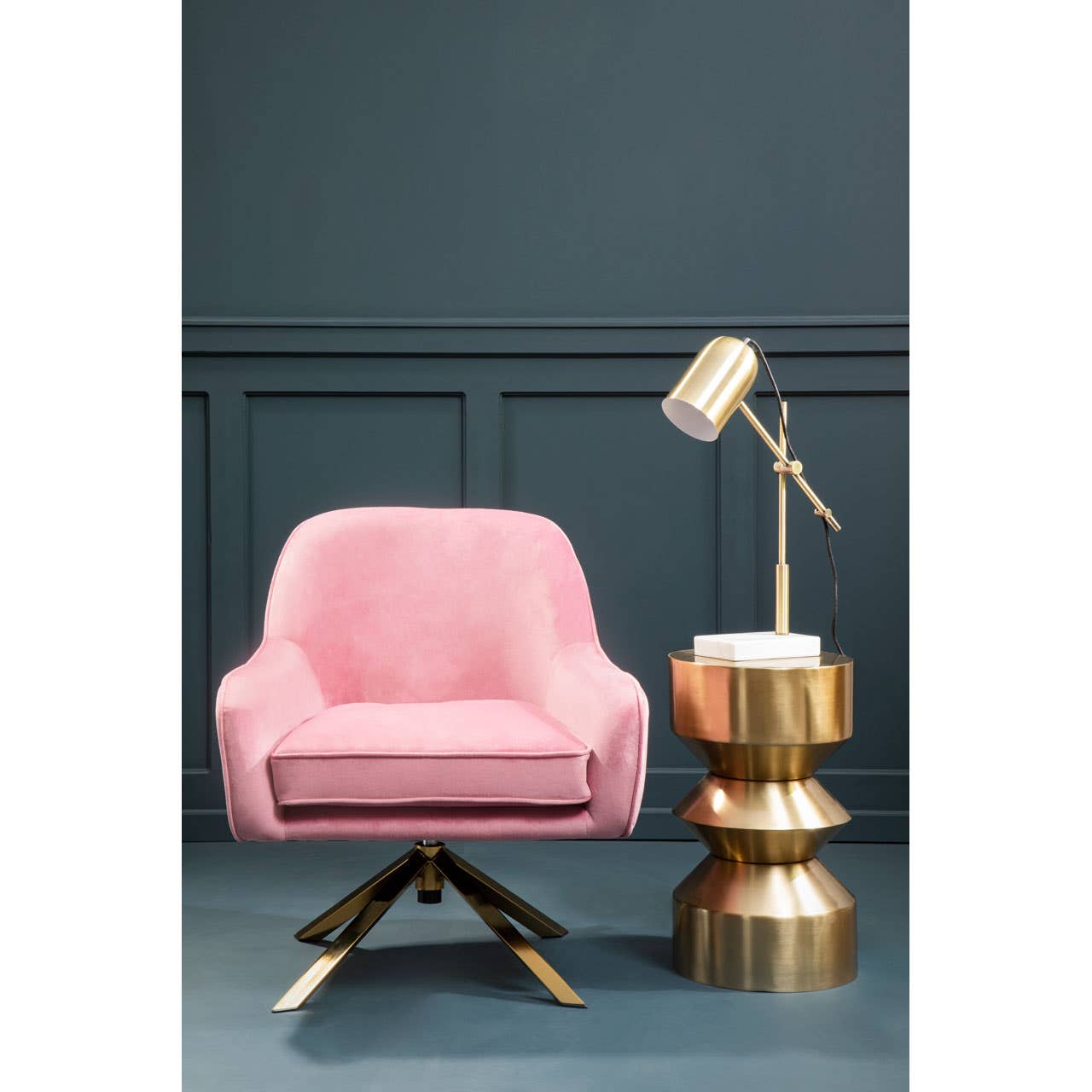 Plush Pink Velvet Accent Chair
