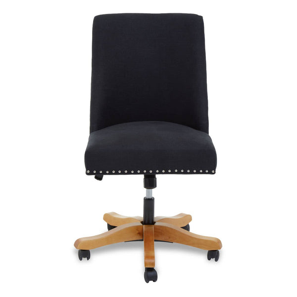 Plush Black Swivel Office Chair