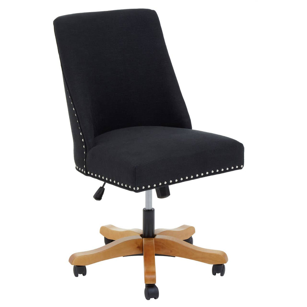 Plush Black Swivel Office Chair