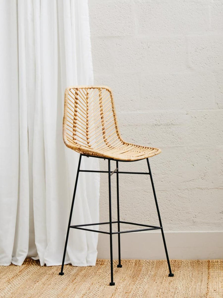 Rattan Curved Bar Chair