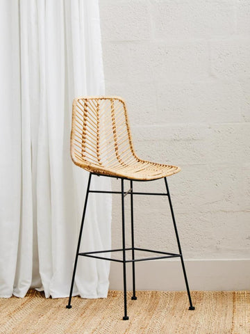 Rattan Curved Bar Chair