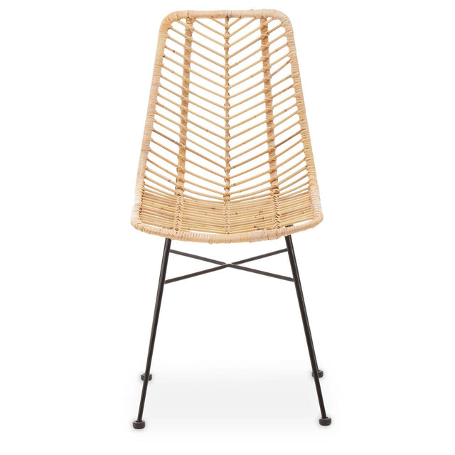 Curved Rattan Accent Chair