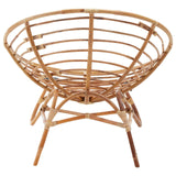 Natural rattan chair with a round, open design and a sturdy base, featuring a woven pattern and a light brown finish, ideal for adding a cozy touch to home decor