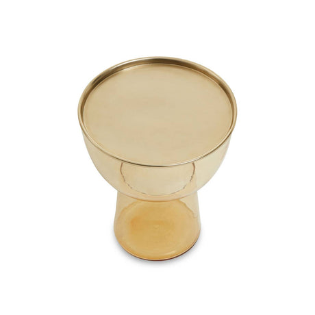Amber Glass Martini Side Table