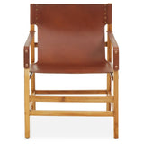 Luxe Leather Teak Wood Chair