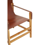 Luxe Leather Teak Wood Chair