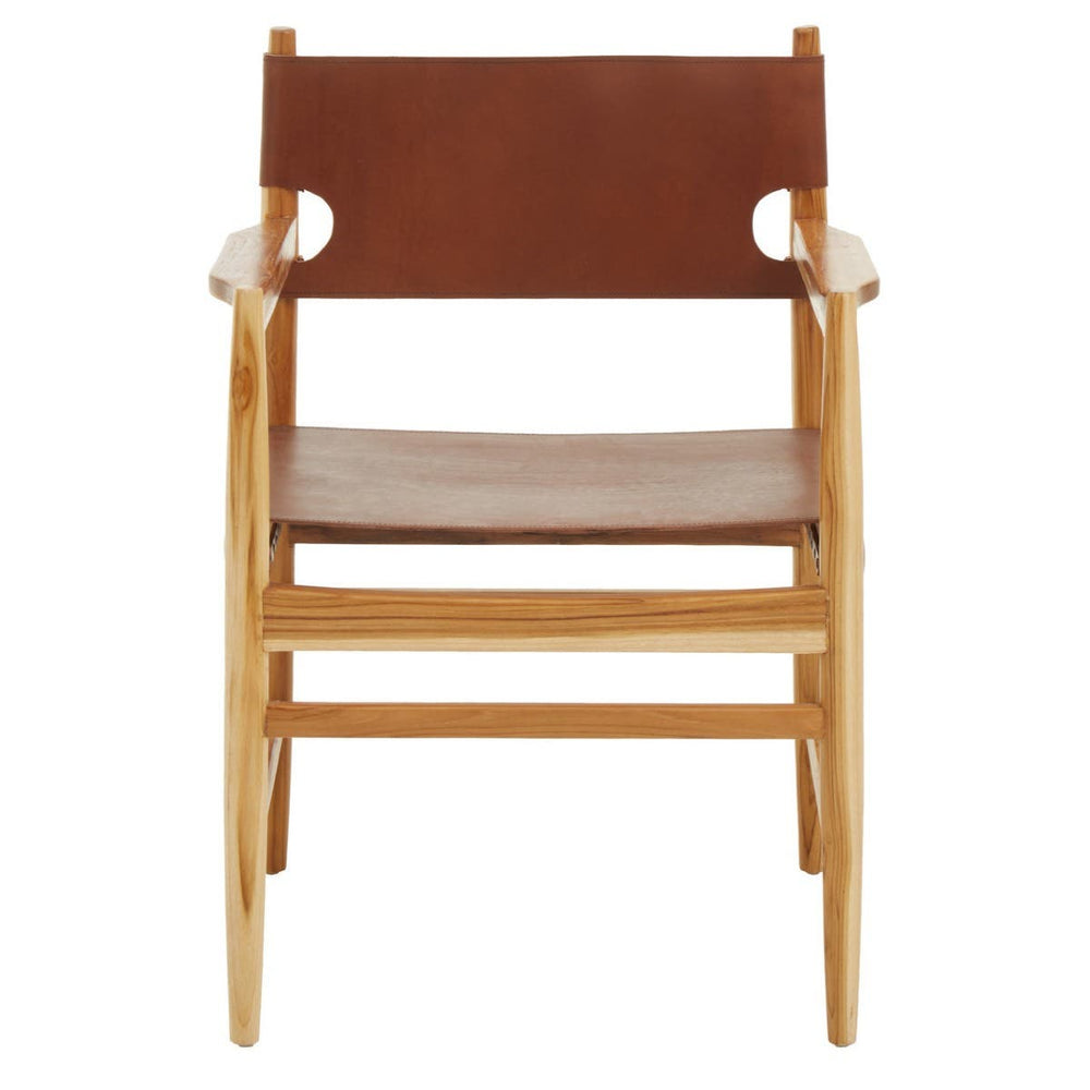 Rustic Leather Accent Chair