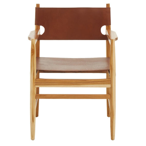 Rustic Leather Accent Chair