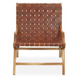 Kendari Brown Woven Leather Chair