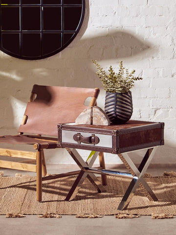 Rustic Leather Sling Chair