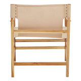 Luxe Leather Teak Wood Chair