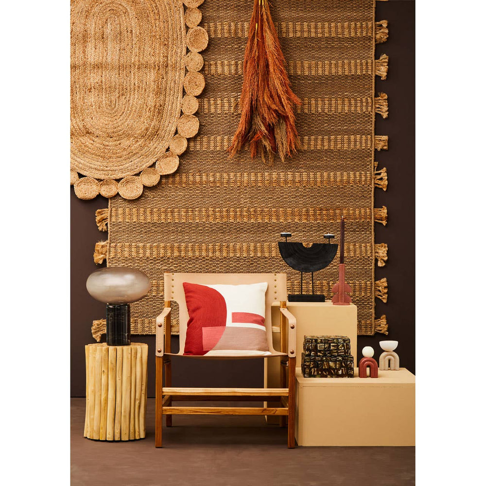 Luxe Leather Teak Wood Chair