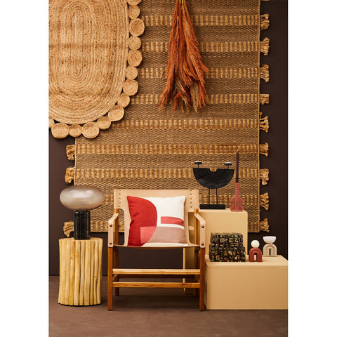 Luxe Leather Teak Wood Chair