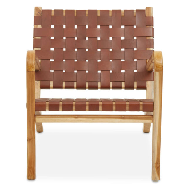 Luxe Leather Teak Chair