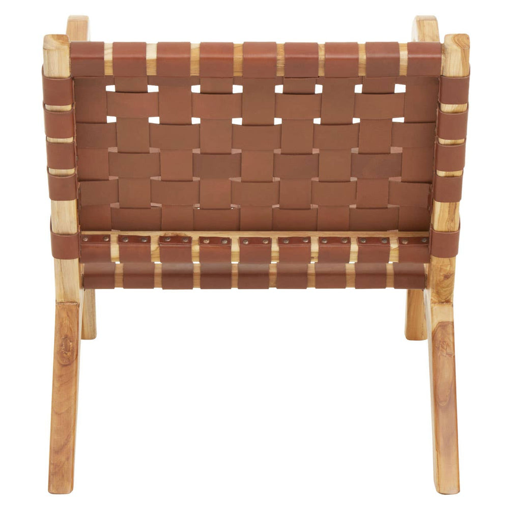 Luxe Leather Teak Chair
