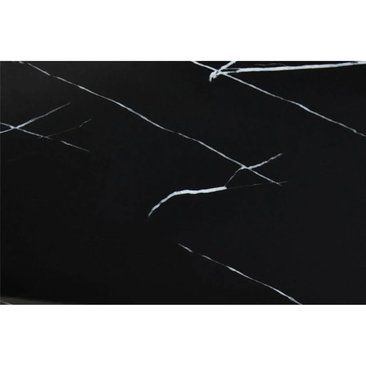 Black marble tabletop surface with white veining detail for modern furniture