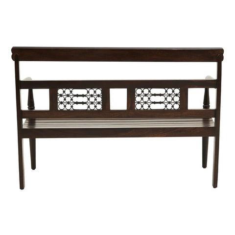 Rustic Iron-Framed Wooden Bench