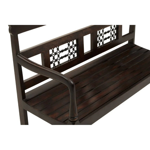 Rustic Iron-Framed Wooden Bench