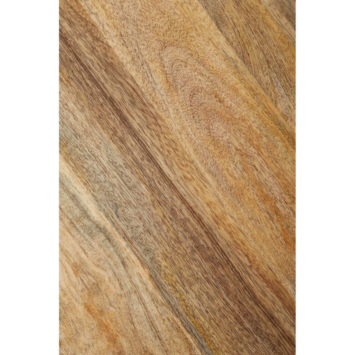 Mango wood furniture surface with natural grain and light brown finish