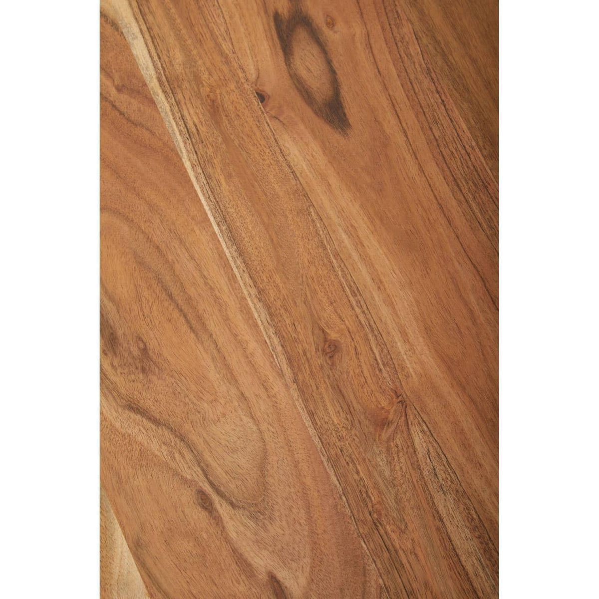 Closeup of natural acacia wood grain with rich brown tones and subtle texture
