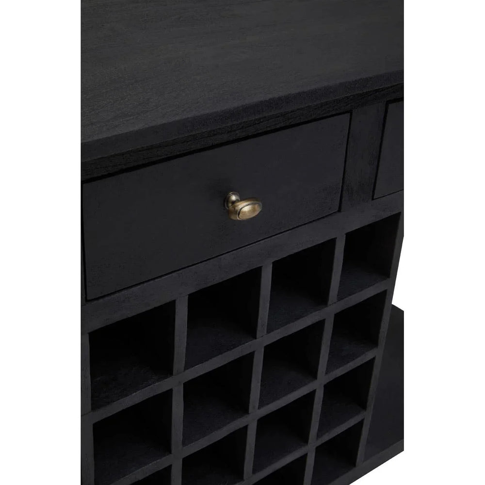 Wine Storage Console Mango Black