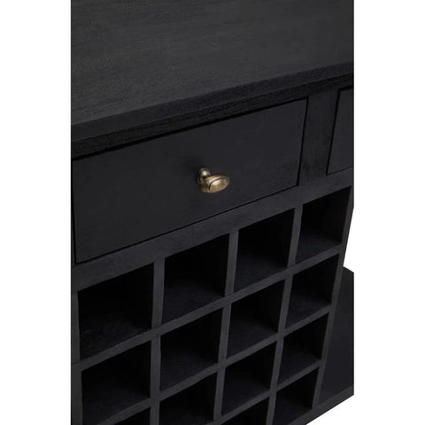 Wine Storage Console Mango Black