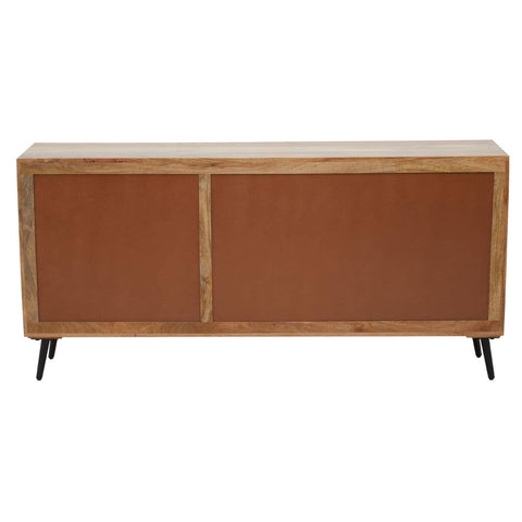 Boho Mango Wood Sideboard with Industrial Black Legs