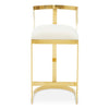 Luxe Ivory Velvet Bar Stool