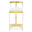 Luxe Ivory Velvet Bar Stool