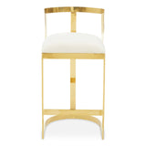 Luxe Ivory Velvet Bar Stool