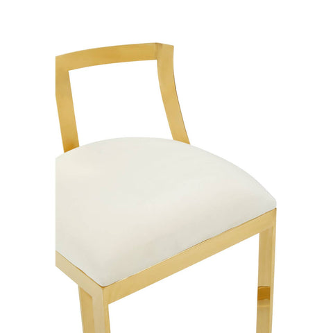 Luxe Ivory Velvet Bar Stool
