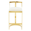 Luxe Ivory Velvet Bar Stool