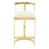 Luxe Ivory Velvet Bar Stool