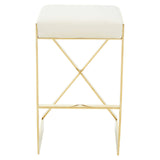 Luxe Ivory Velvet Barstool