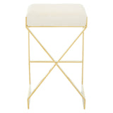 Luxe Ivory Velvet Barstool