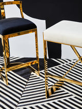 Luxe Ivory Velvet Barstool
