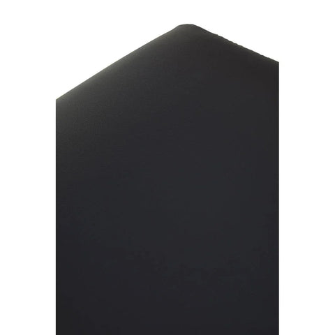Close-up of black faux leather seat cushion detail