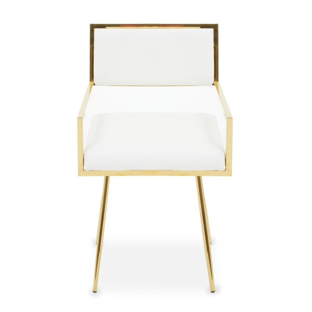 Ivory Leather Dining Chair
